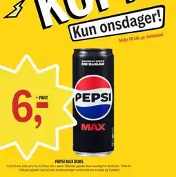 Coop Prix PEPSI MAX BOKS, Medlemspris tilbud