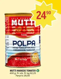 Coop Prix MUTTI HAKKEDE TOMATER tilbud