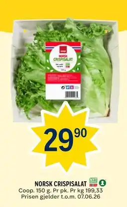 Coop Prix NORSK CRISPISALAT tilbud