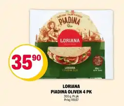 Coop Extra LORIANA Piadina oliven 4 pk tilbud