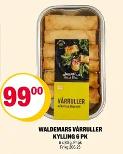 Coop Extra Waldemars vårruller kylling 6 pk tilbud