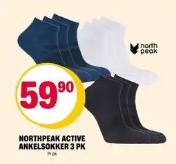 Coop Extra NORTHPEAK Active ankelsokker 3 pk tilbud