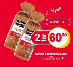 Coop Extra HATTING Havrebrød bjørn tilbud
