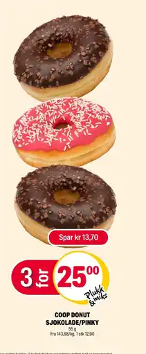 Coop Extra COOP Donut sjokolade/pinky tilbud