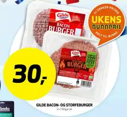 Bunnpris GILDE Bacon- og storfeburger tilbud