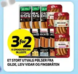 Bunnpris Et stort utvalg pølser fra gilde, leiv vidar og finsbråten tilbud