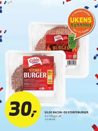 GILDE Bacon- og storfeburger