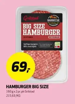 Bunnpris GRILSTAD Hamburger big size tilbud