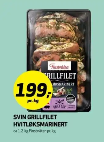 Bunnpris FINSBRÅTEN Svin grillfilet hvitløksmarinert tilbud
