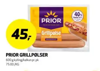 Bunnpris PRIOR Grillpølser tilbud