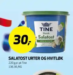 Bunnpris TINE Salatost urter og hvitløk tilbud
