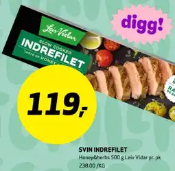 Bunnpris LEIV VIDAR Svin indrefilet tilbud