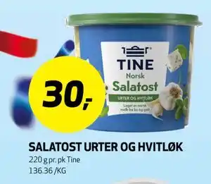 Bunnpris SALATOST URTER OG HVITLØK tilbud