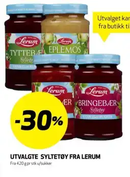 Bunnpris Utvalgte syltetøy fra lerum tilbud