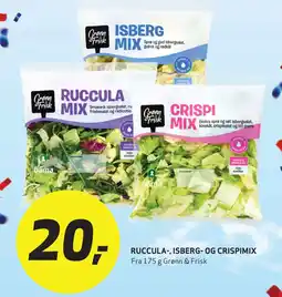 Bunnpris GRØNN & FRISK Ruccula-, isberg- og crispimix tilbud