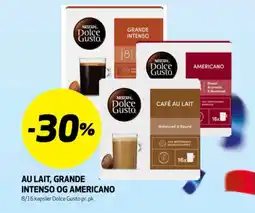 Bunnpris DOLCE GUSTO Au lait, grande intenso og americano tilbud
