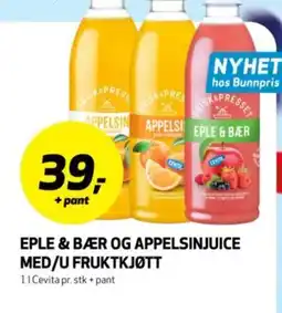 Bunnpris CEVITA Eple & bær og appelsinjuice med/u fruktkjøtt tilbud