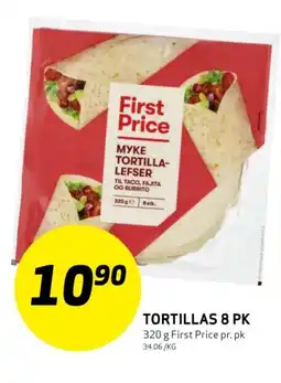 Bunnpris FIRST PRICE Tortillas 8 pk tilbud