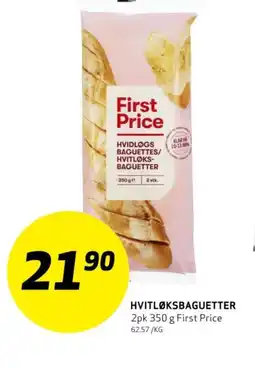 Bunnpris FIRST PRICE Hvitløksbaguetter tilbud