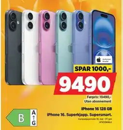 POWER iPhone 16 128 GB tilbud