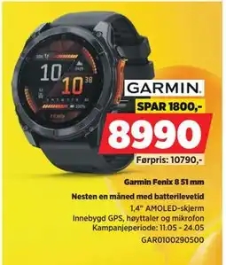 POWER Garmin Fenix 8 51 mm tilbud