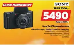 POWER Sony ZV-1F kompaktkamera tilbud