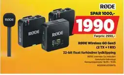 POWER RØDE Wireless GO Gen3 (2 TX + 1 RX) tilbud