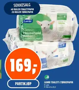 Coop Obs Lambi toalett-/tørkepapir tilbud