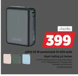 POWER AM10 30 W powerbank 10 000 mAh tilbud