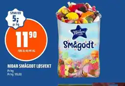 Coop Obs Nidar smågodt løsvekt tilbud