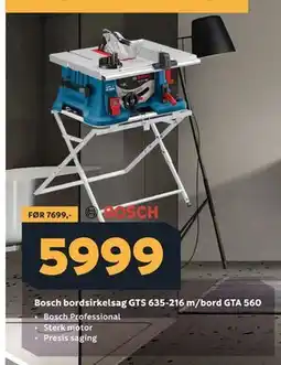 Megaflis Bosch bordsirkelsag GTS 635-216 m/bord GTA 560 tilbud