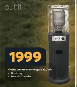 Megaflis Outfit terrassevarmer gass alu/stål tilbud