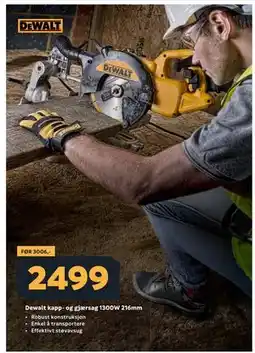 Megaflis Dewalt kapp- og gjærsag 1300W 216mm tilbud