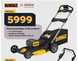 Megaflis Dewalt gressklipper 2x18v u/batteri tilbud