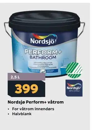 Megaflis Nordsjø Perform+ våtrom tilbud