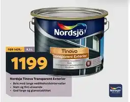 Megaflis Nordsjø Tinova Transparent Exterior tilbud