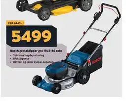 Megaflis Bosch gressklipper gra 18v2-46 solo tilbud