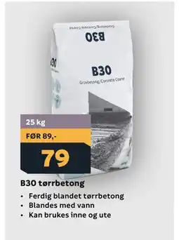 Megaflis B30 tørrbetong tilbud