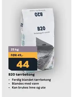 Megaflis B20 tørrbetong tilbud