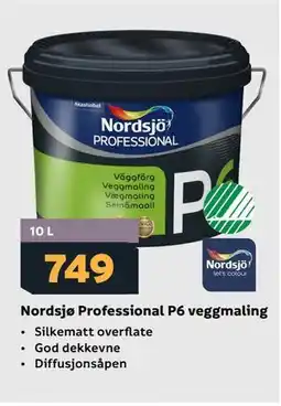 Megaflis Nordsjø Professional P6 veggmaling tilbud