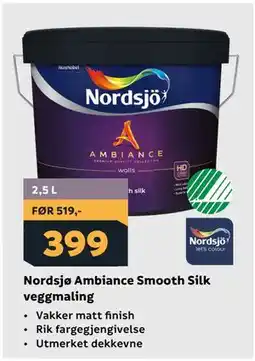 Megaflis Nordsjø Ambiance Smooth Silk veggmaling tilbud