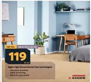 Megaflis Egger Light Brown Berdal Oak laminatgulv tilbud