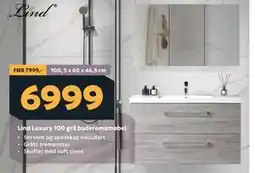 Megaflis Lind Luxury 100 grå baderomsmøbel tilbud