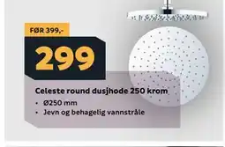 Megaflis Celeste round dusjhode 250 krom tilbud