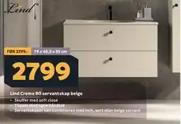 Megaflis Lind Crema 80 servantskap beige tilbud