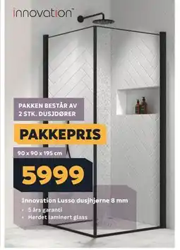 Megaflis Innovation Lusso dusjhjørne 8 mm tilbud
