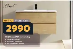 Megaflis Lind Natural 100 servantskap tilbud