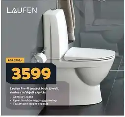 Megaflis Laufen Pro-N toalett back to wall rimless m/skjult s/p-lås tilbud
