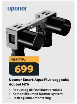 Megaflis Uponor Smart Aqua Plus veggboks dobbel M7A tilbud