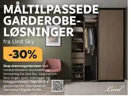 Megaflis MÅLTILPASSEDE GARDEROBE- LØSNINGER fra Lind Sky tilbud